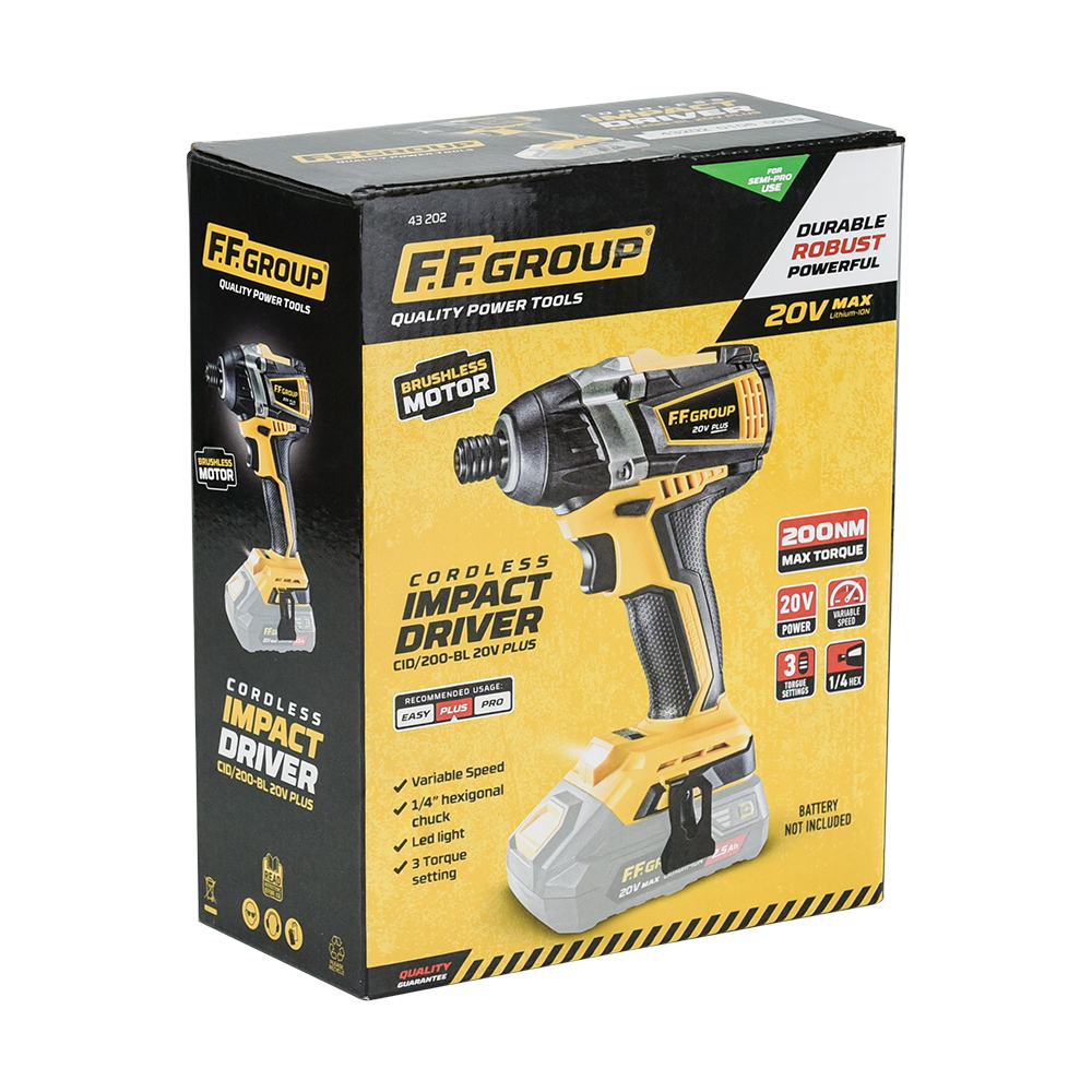Dimopanas - FF GROUP CORDLESS IMPACT DRIVER (SOLO) CΙD/200-BL 20V PLUS