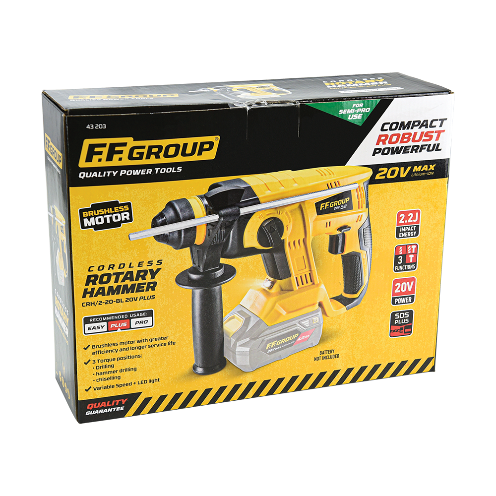 Dimopanas - FF GROUP ΠΕΡΙΣΤΡΟΦΙΚΟ ΠΙΣΤΟΛΕΤΟ ΜΠΑΤΑΡΙΑΣ SDS PLUS (SOLO) CRH/2-20-BL 20V PLUS (43203)