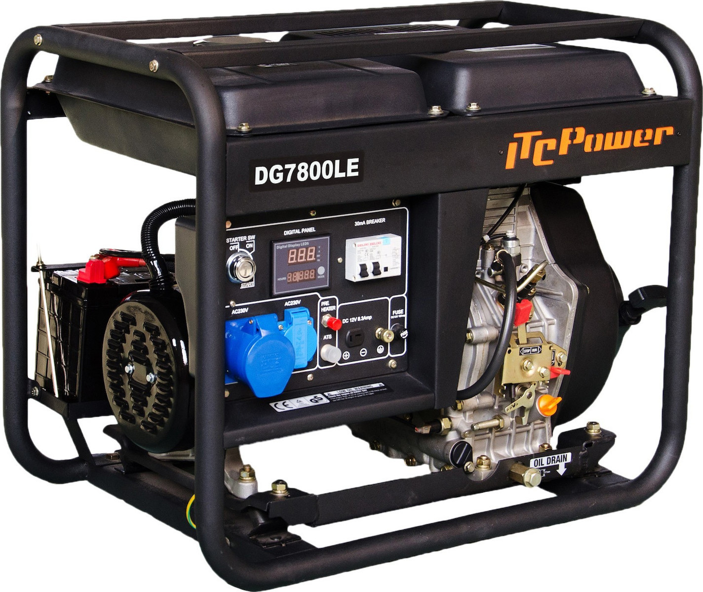 Dimopanas - ΜΟΝΟΦΑΣΙΚΗ ΓΕΝΝΗΤΡΙΑ DIESEL ΜΟΝΟΦΑΣΙΚΗ ITC POWER (DG7800LE) 6,5 kVA