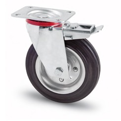 Dimopanas - WHEEL Φ160 ROTATING WITH BRAKE BLACK