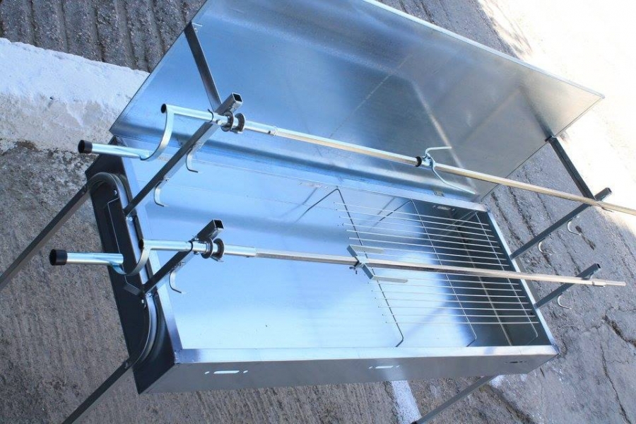 Dimopanas - LAMB GRILL REINFORCED WITH LID, GRILL & WHEELS