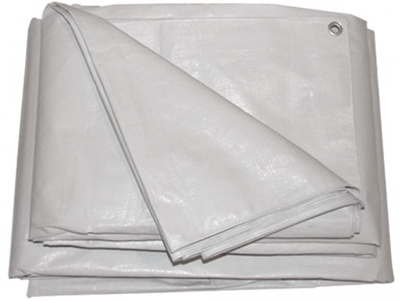 Dimopanas - 4x6m WHITE CANVAS WATERPROOF REINFORCED WITH RINGS 190gr / m2