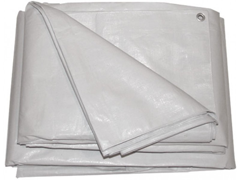 Dimopanas - 6x12m WHITE CANVAS WATERPROOF REINFORCED WITH RINGS 190gr / m2