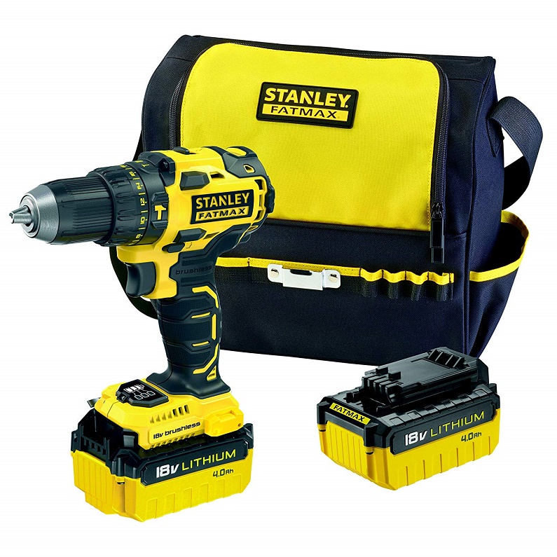 Dimopanas - STANLEY BRUSHLESS IMPACT DRILL 18V WITH 2 BATTERIES 4.0AH FMC627M2S